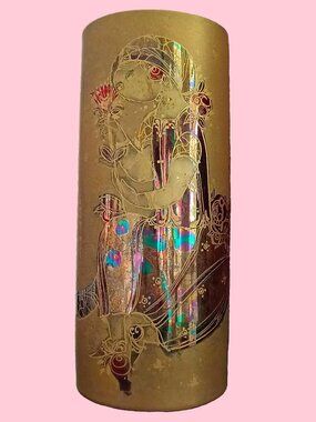 1970's Rosenthal Large Numbered 24K Gold Plated Multicolor Porcelain Vase